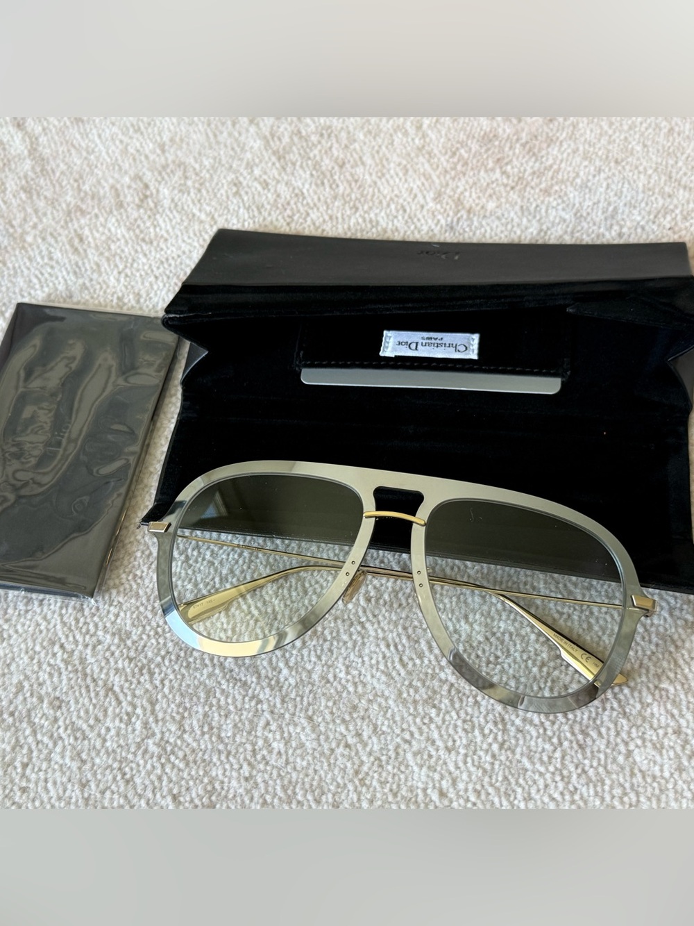Christian Dior Aviator Eyeglasses Grey Marble Gold Frame 57-17 Made in Italy - Picture 2 of 10